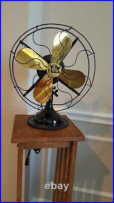 Vintage Antique fan Robins Myers 2410 with Brass Fan Blades