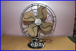 Vintage CENTURY S2-10 3 Speed 10 Brass Blade Oscillating Electric Fan WORKS