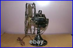 Vintage CENTURY S2-10 3 Speed 10 Brass Blade Oscillating Electric Fan WORKS