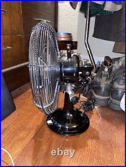 Vintage CINNI Mid-Century National Winder 12 Oscillating Fan with 3 Speeds WORKS