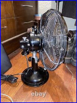 Vintage CINNI Mid-Century National Winder 12 Oscillating Fan with 3 Speeds WORKS