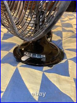 Vintage CINNI Mid-Century National Winder 12 Oscillating Fan with 3 Speeds WORKS