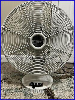 Vintage Cinni Electric Oscillating White Metal 12 Fan 3 Speeds EXCELLENT