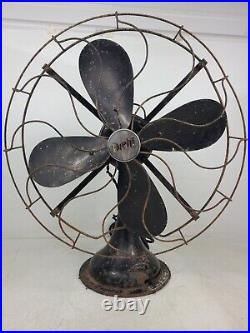 Vintage Diehl 3 Speed 4 Blade Black 22 Fan (TESTED)