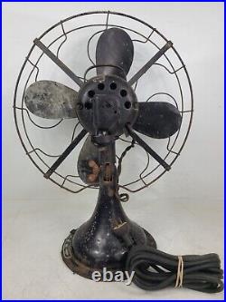 Vintage Diehl 3 Speed 4 Blade Black 22 Fan (TESTED)