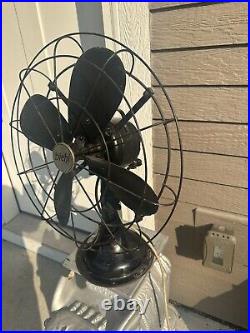 Vintage Diehl 3 Speed 4 Blade Black Fan 15 Tested Art Deco