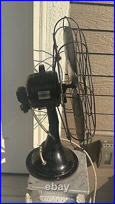 Vintage Diehl 3 Speed 4 Blade Black Fan 15 Tested Art Deco