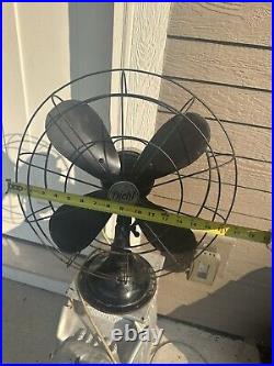 Vintage Diehl 3 Speed 4 Blade Black Fan 15 Tested Art Deco