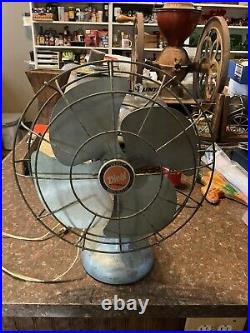 Vintage Diehl Oscillating Tilt Head Fan Used Industrial Exc Patina 2 Speed 12