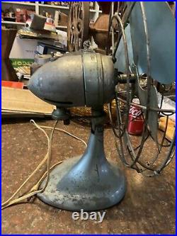 Vintage Diehl Oscillating Tilt Head Fan Used Industrial Exc Patina 2 Speed 12