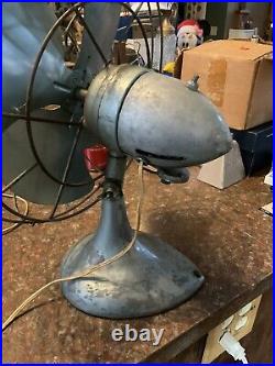 Vintage Diehl Oscillating Tilt Head Fan Used Industrial Exc Patina 2 Speed 12