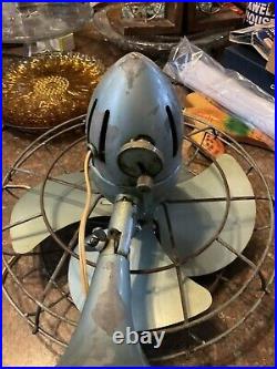 Vintage Diehl Oscillating Tilt Head Fan Used Industrial Exc Patina 2 Speed 12