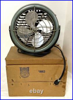 Vintage Dominion Metal Four Blade Fan With Heater Model 1528 MCM Unused in Box