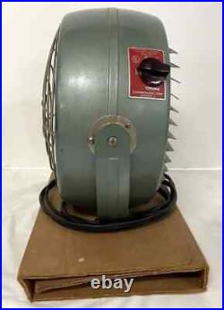 Vintage Dominion Metal Four Blade Fan With Heater Model 1528 MCM Unused in Box