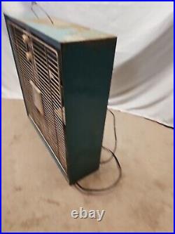 Vintage EMERSON ELECTRIC In/Out Hi/Lo HEAVY Metal Box Fan 3 Blade WORKS