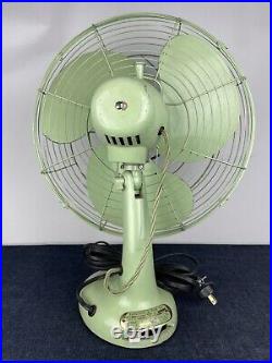 Vintage Electric Fan Amaco Amako Japan 30s 40s Space Age Art Deco Mint Green