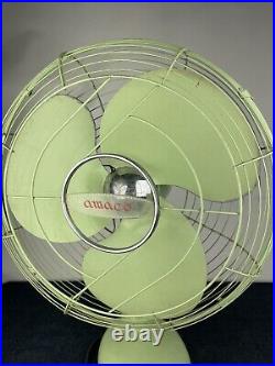 Vintage Electric Fan Amaco Amako Japan 30s 40s Space Age Art Deco Mint Green