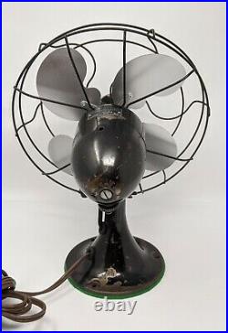 Vintage Emerson 2450 B 10 Steel Blade Oscillating Desk Fan Works