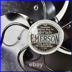 Vintage Emerson 6250-B Electric Brass Blade Fan Great Working Condition