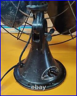 Vintage Emerson Black 16 Oscillating Fan 79648BD Solid Heavy Quality -See Video