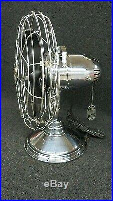 Vintage FRESH'ND AIRE Fan-Model 14 Chrome withBakelite Blade Mid Century Deco