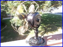 Vintage Fan Antique Fan 11646 Ribbed Base Nice Vintage Emerson Brass Blade Fan