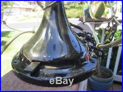 Vintage Fan Antique Ge Kidney Fan Turned Double Side Partner Fan Brass Blade Fan