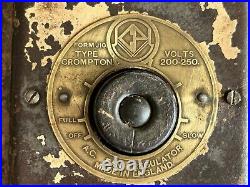 Vintage Form Type Crompton Electric 200-250. Volts A. C. /fan Regulator, England