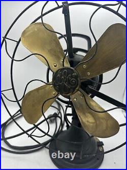 Vintage GE AD1 12 brass Blade 3 Speed Oscillating fan 75423 Works Great! READ