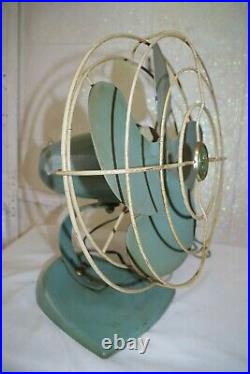Vintage GE General Electric Atomic Bullet FAN Table Green Cage WORKS GREAT
