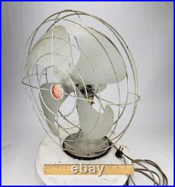 Vintage GE General Electric Vortalex 16 3 Speed Metal Cage Oscillating Fan