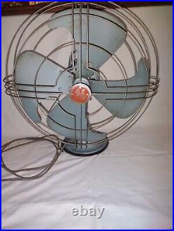 Vintage GE General Electric Vortalex 18 3 Speed Metal Cage Oscillating Fan