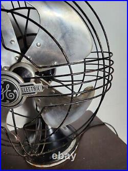 Vintage GE General Electric Vortalex Metal Cage Oscillating desk Fan
