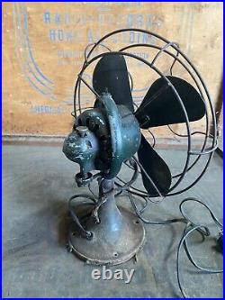 Vintage Ge 12 Inch Fan Green Loop Handle (75423) Oscillating Working