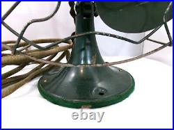 Vintage General Electric GE 19X263 Army Green Oscillating Fan Working Condition