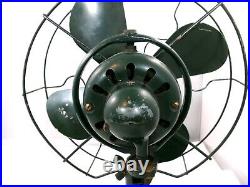 Vintage General Electric GE 19X263 Army Green Oscillating Fan Working Condition