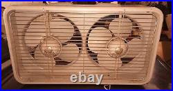 Vintage General Electric Ge Automatic Grey Dual Twin Fan Ventilator Orig Box