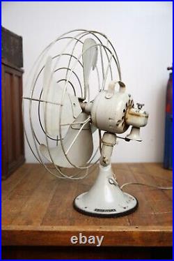 Vintage General Electric Vortalex 16 Metal Blades 3 Speed Oscillating Fan Works