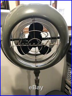 Vintage Green Vornado Aire Circulator Pedestal Fan Antique works Bullseye Grill