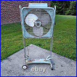 Vintage Home-Mark 20 Fan On Wheels Deluxe 3 Speed Thermo-lite Reversible Deco