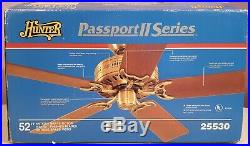 Vintage Hunter Ceiling Fan Passport II Antique Brass 25530 New In Box 1991-1993