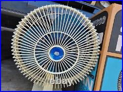 Vintage Lakewood Oscillating Fan Model 1200, 12, 3 Speed, Blue Blade In Box