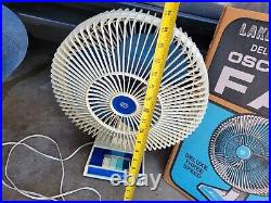 Vintage Lakewood Oscillating Fan Model 1200, 12, 3 Speed, Blue Blade In Box