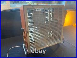 Vintage Lakewood brown 16 x 16 3 Speed Portable Box Fan with Tilting Stand