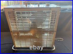 Vintage Lakewood brown 16 x 16 3 Speed Portable Box Fan with Tilting Stand