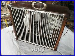 Vintage Mathes Cooler Electric Fan Wooden Box Fan