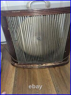 Vintage Mid Century Mathes Cooler Wooden Fan Variable Speed 4 Blade