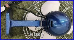 Vintage Montgomery Ward Tru-Cold Steel Fan- Blue Retro/Steampunk-Mod. 2475a