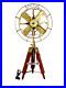 Vintage-Nautical-Brass-Antique-Electric-Pedestal-Fan-With-Wooden-Tripod-Stand-01-mtl