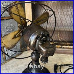 Vintage Northwind 450 C electric 4 brass blade fan with new wiring